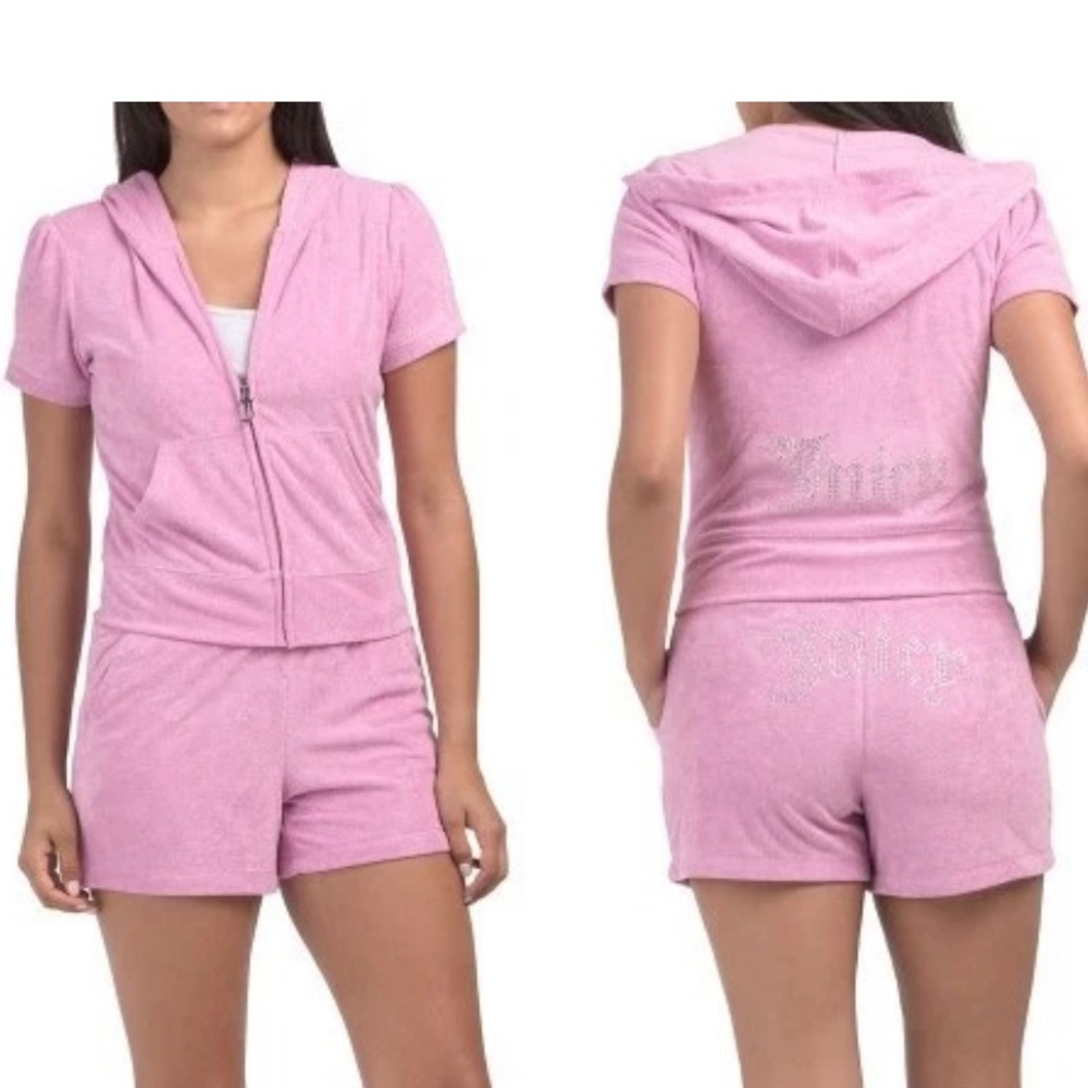 Juicy Couture Dewberry Tericotton style Hoodie and Shorts